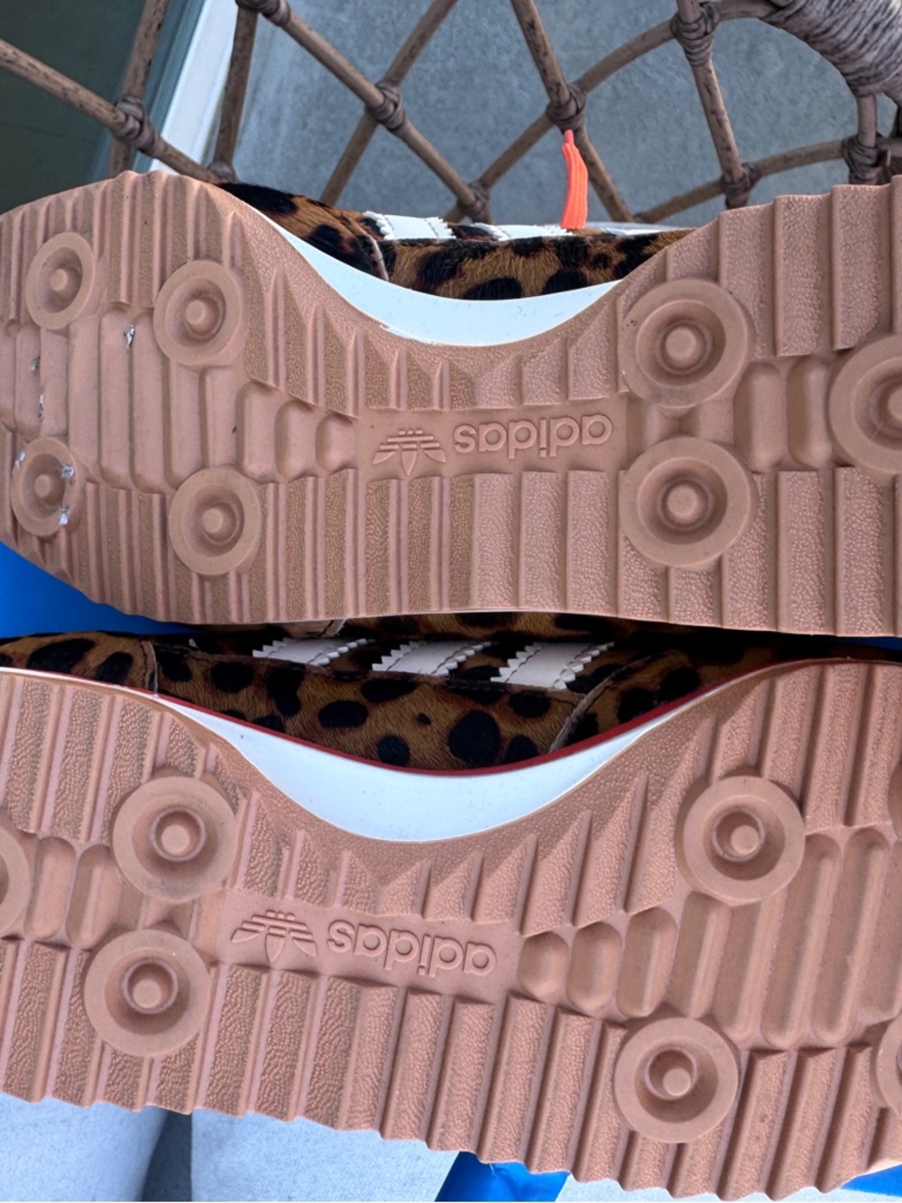 adidas Leopard Print Women's Sneakers with Orange Laces - Picture 3 of 5